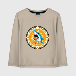 Лонгслив хлопковый детский Апельсиновый сюрприз от голубой акулы, цвет: миндальный
