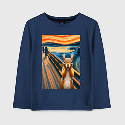 Детский лонгслив Белка кричит - мем нейросеть