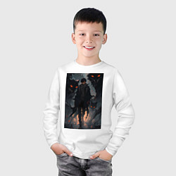 Лонгслив хлопковый детский Мэгуми Фусигуро арт Магическая битва, цвет: белый — фото 2