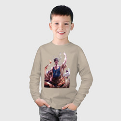 Лонгслив хлопковый детский Повесть о конце света Будда, цвет: миндальный — фото 2