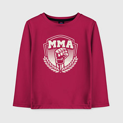 Лонгслив хлопковый детский Кулак MMA, цвет: маджента