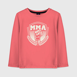 Лонгслив хлопковый детский Кулак MMA, цвет: коралловый