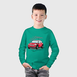Лонгслив хлопковый детский Mini Cooper, цвет: зеленый — фото 2