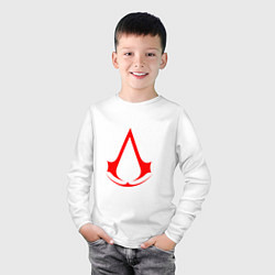 Лонгслив хлопковый детский Red logo of assassins, цвет: белый — фото 2