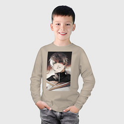 Лонгслив хлопковый детский Реинкарнация безработного Рудеус Грейрат, цвет: миндальный — фото 2