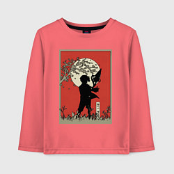 Лонгслив хлопковый детский Реинкарнация безработного Рудеус Грейрат, цвет: коралловый