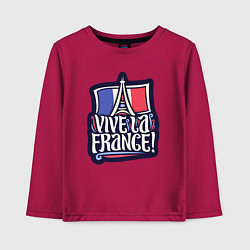 Лонгслив хлопковый детский Viva la France, цвет: маджента