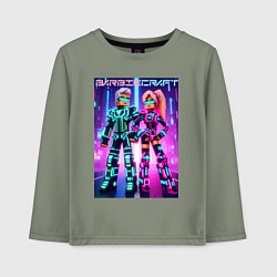 Лонгслив хлопковый детский Barbie and Minecraft - collaboration, цвет: авокадо
