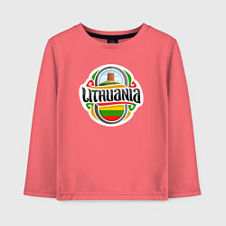 Лонгслив хлопковый детский Lithuania, цвет: коралловый