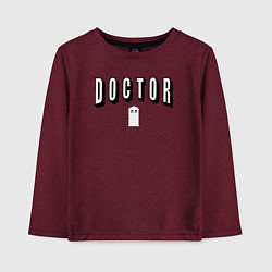 Лонгслив хлопковый детский Doctor tardis, цвет: меланж-бордовый