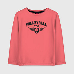 Лонгслив хлопковый детский Volleyball star, цвет: коралловый
