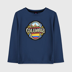Лонгслив хлопковый детский Columbia, цвет: тёмно-синий