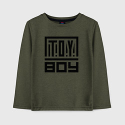 Лонгслив хлопковый детский TOY - Official merch, цвет: меланж-хаки