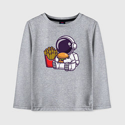 Лонгслив хлопковый детский Голодный космонавт, цвет: меланж