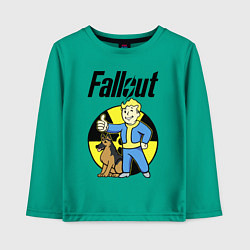 Лонгслив хлопковый детский Vault boy and dog, цвет: зеленый