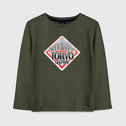 Лонгслив хлопковый детский My Tokyo, цвет: меланж-хаки
