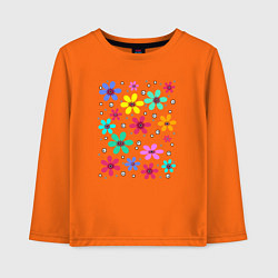 Детский лонгслив Разноцветные веселые ромашки