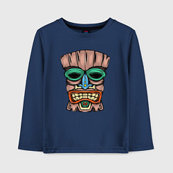 Лонгслив хлопковый детский Tiki face, цвет: тёмно-синий