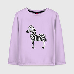 Лонгслив хлопковый детский Хорошая веселая зебра, цвет: лаванда