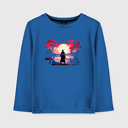 Лонгслив хлопковый детский Самурай - восход, цвет: синий