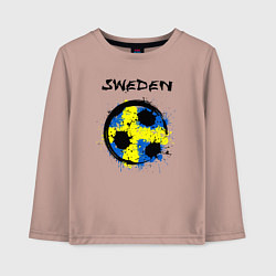 Лонгслив хлопковый детский Сборная - Швеция, цвет: пыльно-розовый