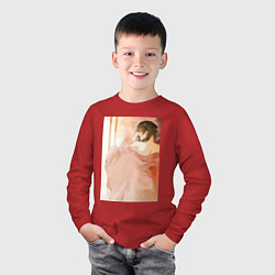 Лонгслив хлопковый детский Монолог фармацевта Маомао арт, цвет: красный — фото 2