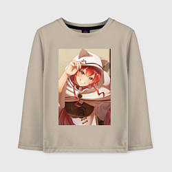 Лонгслив хлопковый детский Реинкарнация безработного Эрис Бореас Грейрат кошк, цвет: миндальный