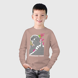 Лонгслив хлопковый детский Человек-бензопила Денджи Denji, цвет: пыльно-розовый — фото 2