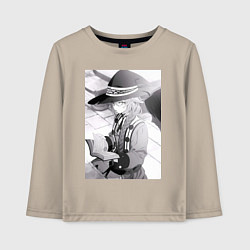 Лонгслив хлопковый детский Реинкарнация безработного Рокси Мигурдия учитель м, цвет: миндальный