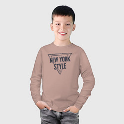 Лонгслив хлопковый детский USA - New York, цвет: пыльно-розовый — фото 2