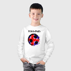 Лонгслив хлопковый детский Сборная Исландии, цвет: белый — фото 2