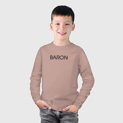 Лонгслив хлопковый детский Baron барон, цвет: пыльно-розовый — фото 2