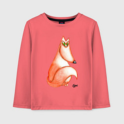 Лонгслив хлопковый детский Редкой хитрости дама, цвет: коралловый