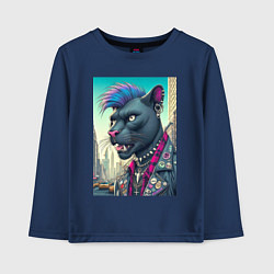 Детский лонгслив Чувак пантера панк житель Нью-Йорка - нейросеть