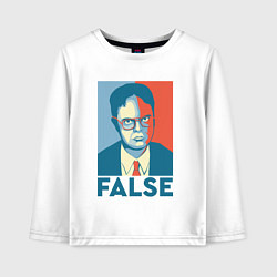 Лонгслив хлопковый детский Dwight false - офис, цвет: белый