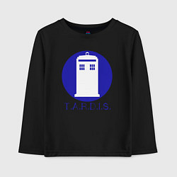 Лонгслив хлопковый детский Blue tardis, цвет: черный