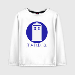 Лонгслив хлопковый детский Blue tardis, цвет: белый
