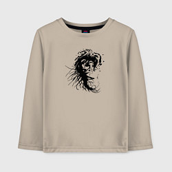 Лонгслив хлопковый детский Тёмная душа девочки, цвет: миндальный