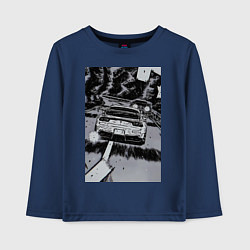 Лонгслив хлопковый детский Авто jdm, цвет: тёмно-синий