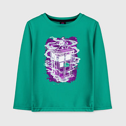 Лонгслив хлопковый детский Tardis violet, цвет: зеленый