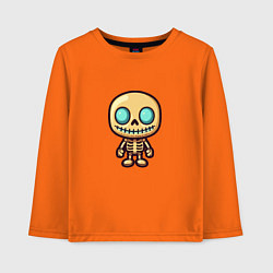 Лонгслив хлопковый детский Маленький скелет, цвет: оранжевый
