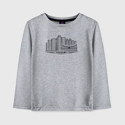 Лонгслив хлопковый детский Город Калгари, цвет: меланж