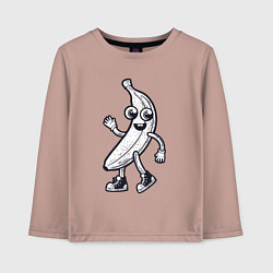 Лонгслив хлопковый детский Банановый человечек, цвет: пыльно-розовый