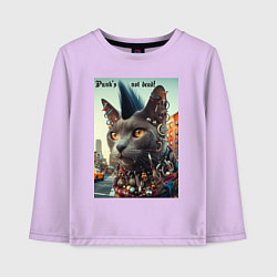 Детский лонгслив Уличный кот панк музыкант - нейросеть