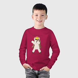 Лонгслив хлопковый детский Бессмертный пони единорог в короне подарок трудого, цвет: маджента — фото 2