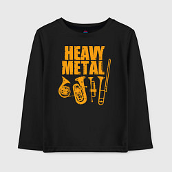 Лонгслив хлопковый детский Heavy metal - медные духовые, цвет: черный