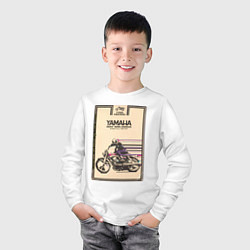 Лонгслив хлопковый детский Мотоцикл Yamaha, цвет: белый — фото 2