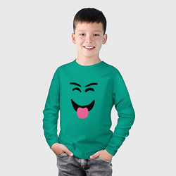 Лонгслив хлопковый детский Роблокс смешное лицо, цвет: зеленый — фото 2