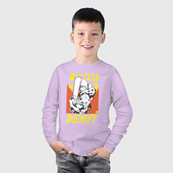 Лонгслив хлопковый детский Человек-бензопила Денджи Почита демон собака, цвет: лаванда — фото 2