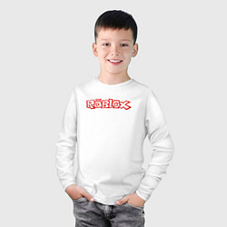 Лонгслив хлопковый детский Roblox красный мем, цвет: белый — фото 2